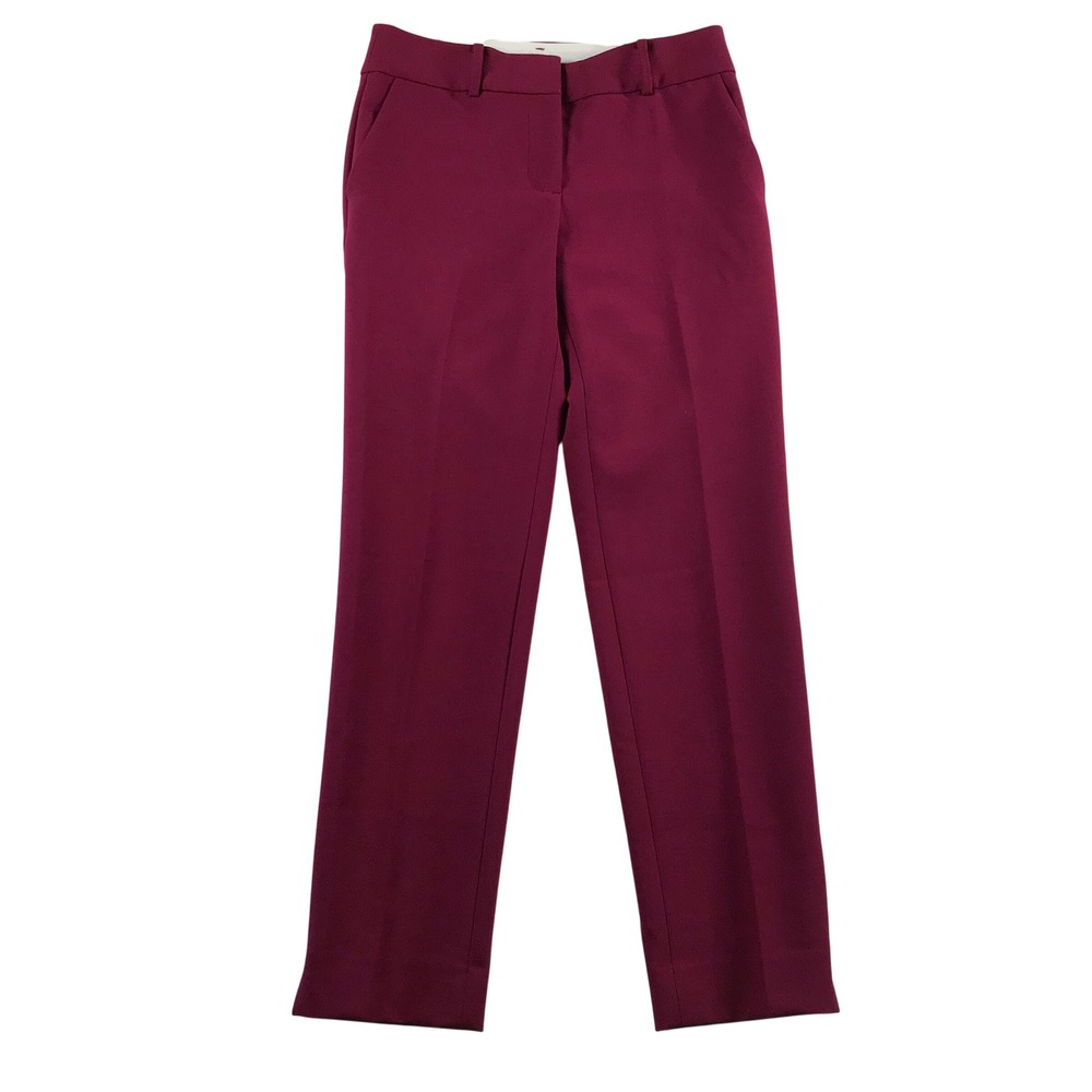 Talbots Magenta Hampshire Ankle Pant Size 2 Pink Stretch Tailored Trouser JO3069